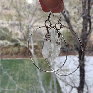 Crystal hoop earrings